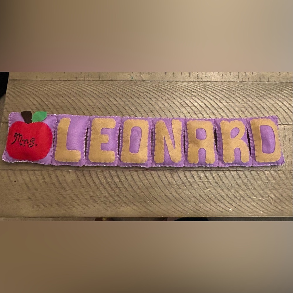 Personalized Purple and Tan Name Banner